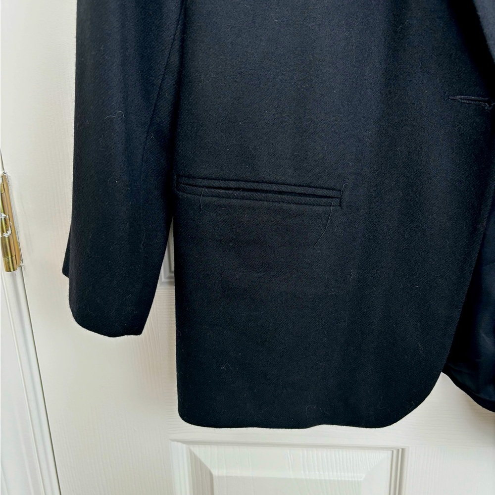 WOMENS SAG HARBOR NAVY BLUE WOOL LINED  ONE BUTTON BLAZER-TWO SLIT POCKETS SZ 18 - Picture 4 of 14